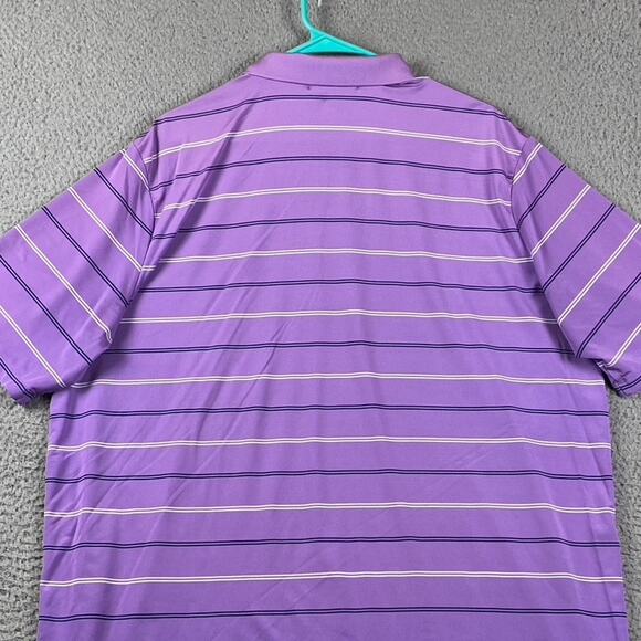 RLX Ralph Lauren Performance Golf Polo Shirt Men's XL Purple Striped Causal - Picture 9 of 9